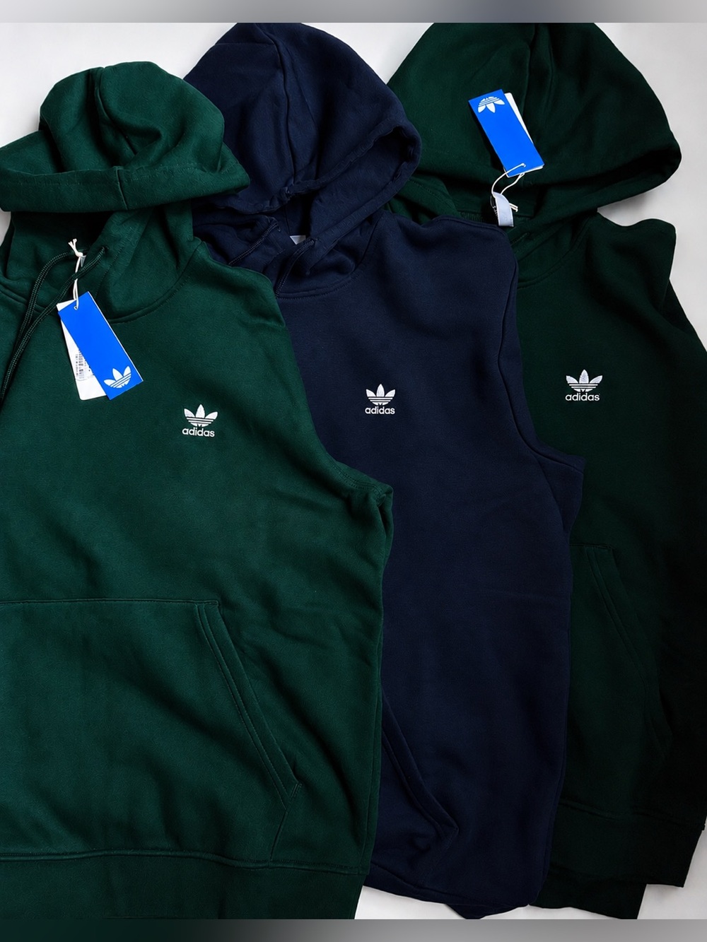 Adidas Originals [M-XL] Men’s Trefoil Essentials Hoodie Navy Blue | Dark Green